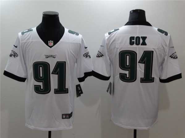 Women%27s Philadelphia Eagles #91 Fletcher Cox White Stitched Football Jersey(Run Small)